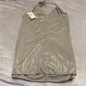 New Silver Halter Top